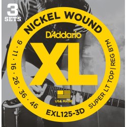 D'Addario EXL125-3D, 009 -046 (3-pack)